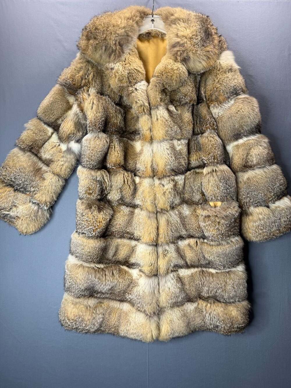 Vintage Full Size 80’s Horizontal Real Fox Fur Coat Mob Wife Aesthetic